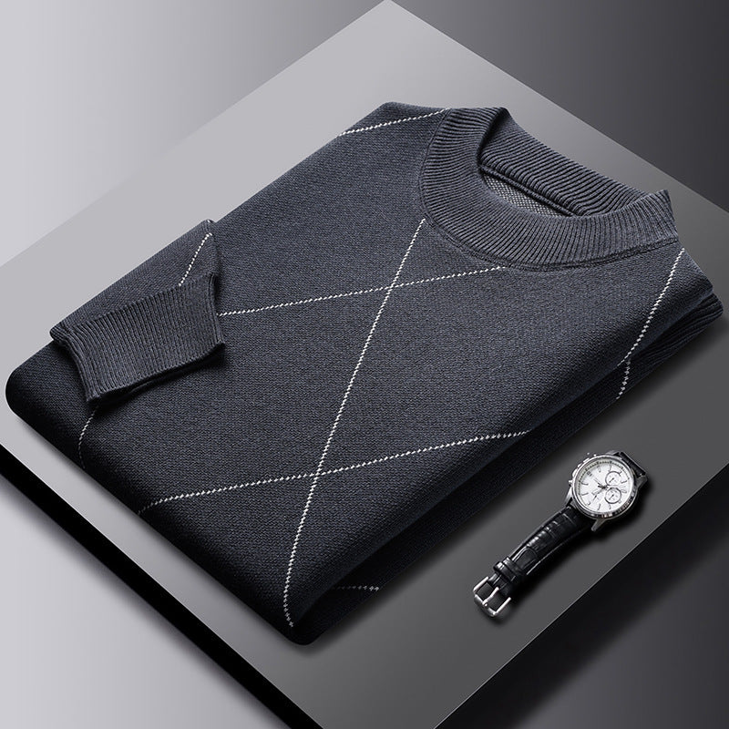 Trendy Rhombus Large Size Casual Knitted Sweater