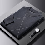 Trendy Rhombus Large Size Casual Knitted Sweater