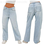 European And American Style Jeans High Waist Loose Wide Legs Type