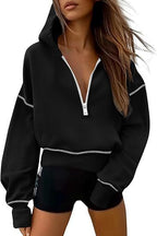 Women's Half Zipper Short Sweater