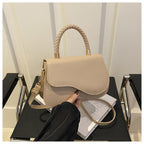 Design Portable Magnetic Snap Textured One-shoulder Bag