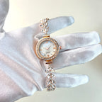 Affordable Luxury Diamond-embedded Free Adjustable Bracelet Quartz Watch