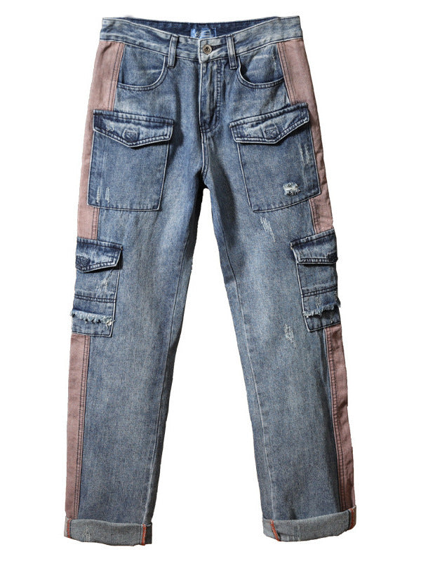 Hip Hop Men's Nostalgic Retro Multi-pocket Pants