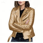Women's Short Women's Leather Jacket Coat Jacket Pu