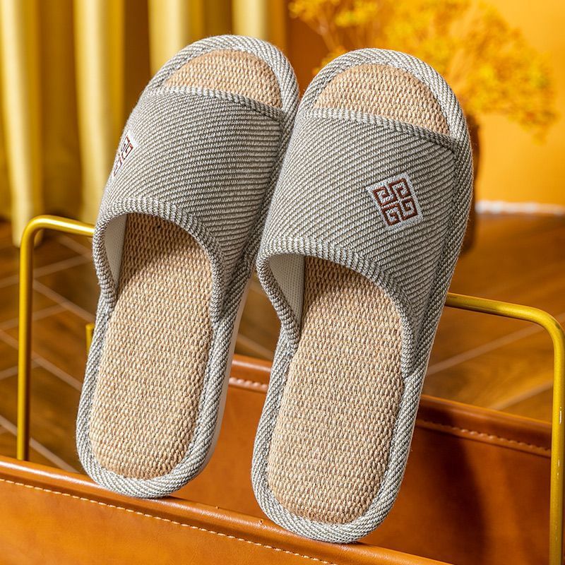 Linen Slippers For Women Spring And Autumn Non-slip Home