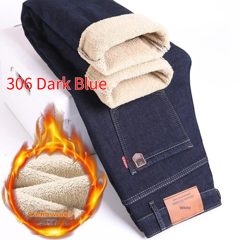Cashmere Jeans Men's Fleece-lined Thickened