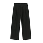 Solid Color Drooping Straight Mopping Suit Pants