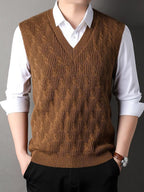 Woolen Vest Men's Twisted Loose Middle-aged Knitted Dad Vest Base Sleeveless Shirt Wholesale