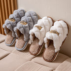 New Simple Thick Bottom Interior Home Non-slip Plush Warm Cotton Slippers
