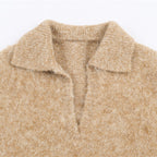 POLO Collar Soft And Versatile Design Sense Sweater For Women