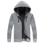 Solid Color With Fur Thickening Cardigan Cotton Knitwear Youth Coat Hooded