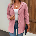 Women's Casual Loose Fashion Plaid Long Sleeve Cardigan Hoodie Coat