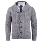 New Men's Long-sleeve Cardigan Sweater Coat Plus-sized