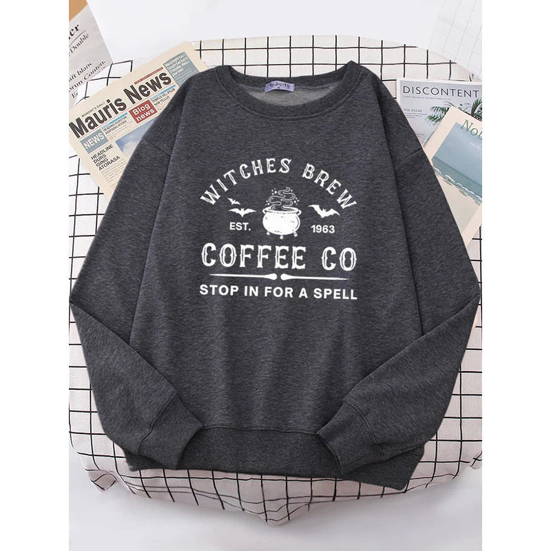 Witches Make Coffee Straight Letter Hoodie Letter Print