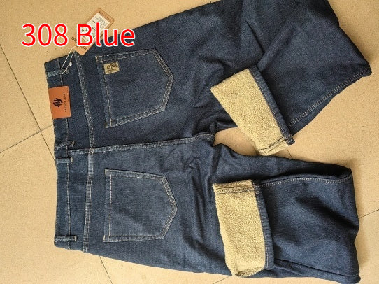 Cashmere Jeans Men's Fleece-lined Thickened