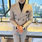 Double Breasted Business Slim Fit Casual Two-piece Suit