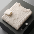 Men's Pullover Twist Round Neck Base Knitwear Loose-fitting Oversized Sweater