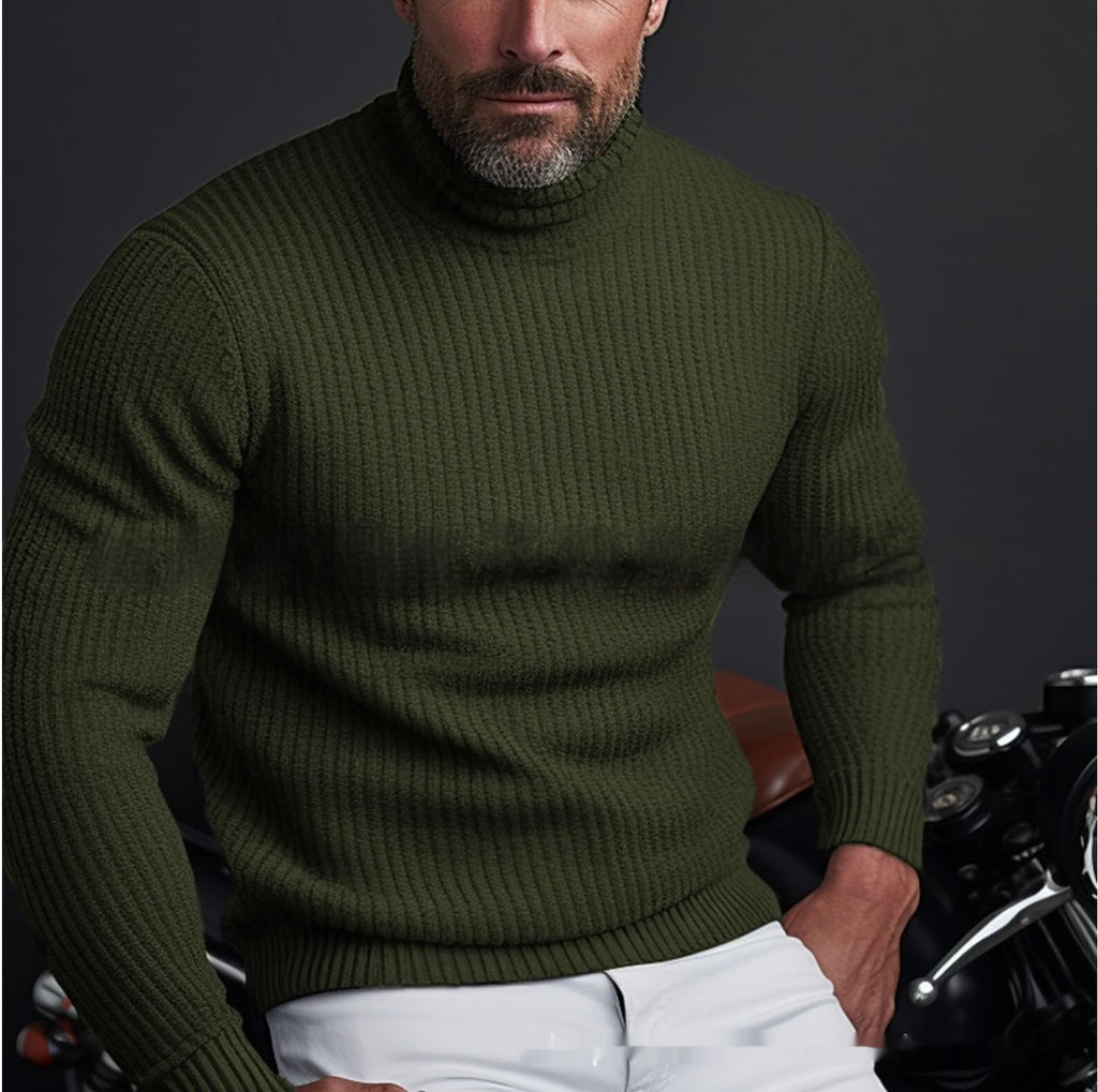 Men's Solid Color Long Sleeve Turtleneck Sweater