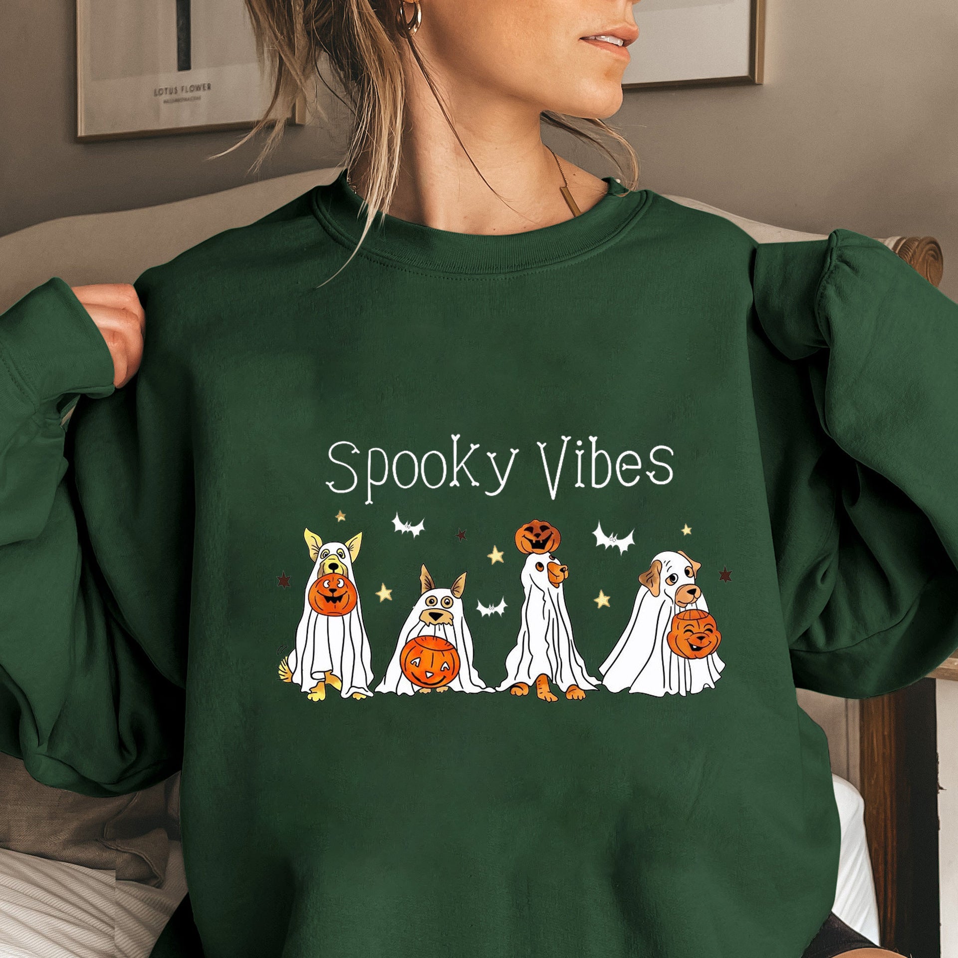 Halloween Cotton Material Round Neck Women's Sweater Long Sleeve