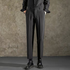 Draping Skinny Casual Slim Fit Straight All-matching Thick Small Suit Pants