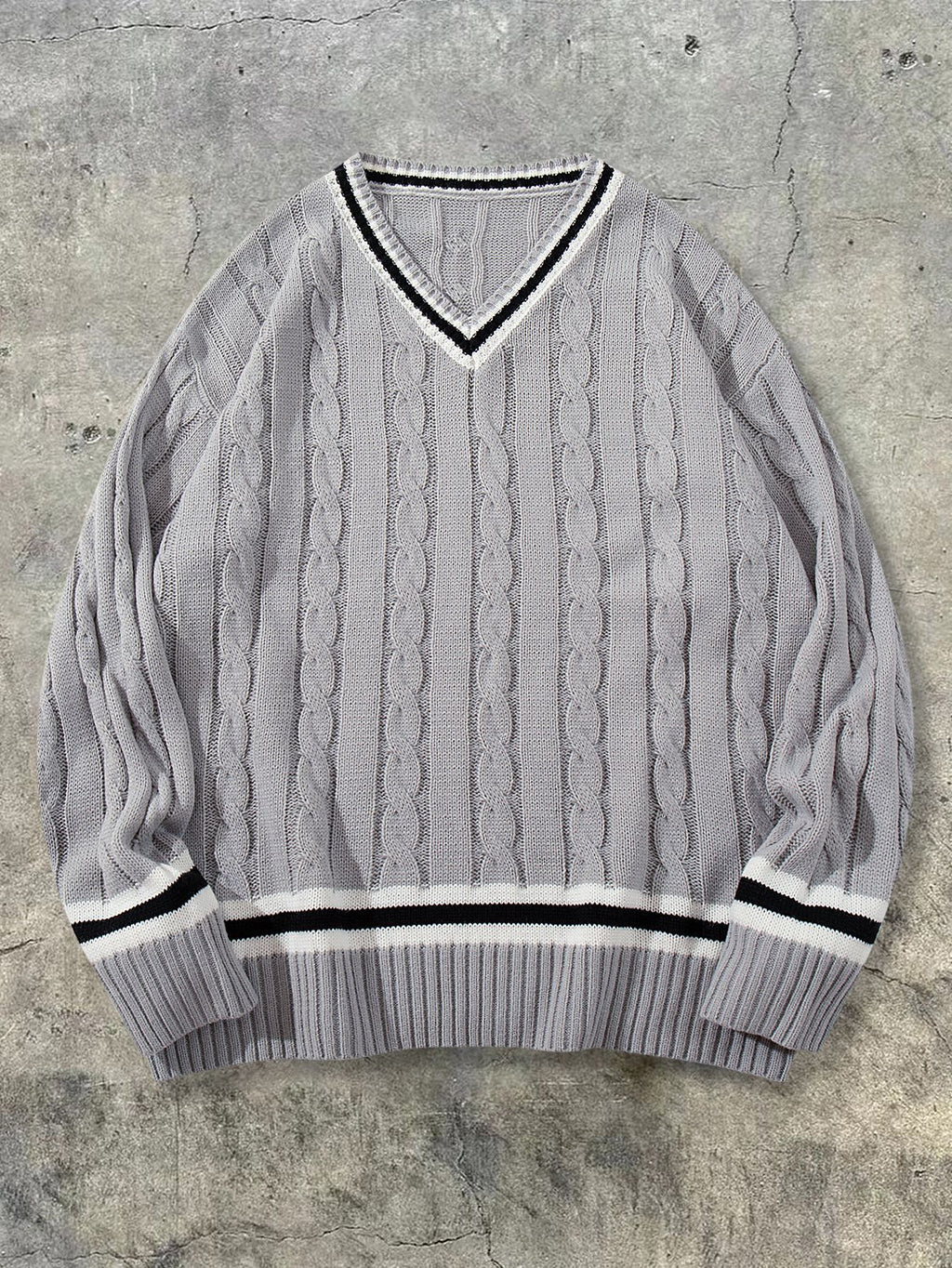 American Collegiate Style V-neck Sweater