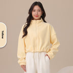 Aoli Velvet Sports Jacket For Women Loose Lapel Yoga