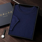 Autumn And Winter Front Line Ready-made Garments Round Neck Short Sleeve Men's Cashmere Sweater