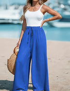 Women's Drawstring Loose Casual Wide-leg Trousers
