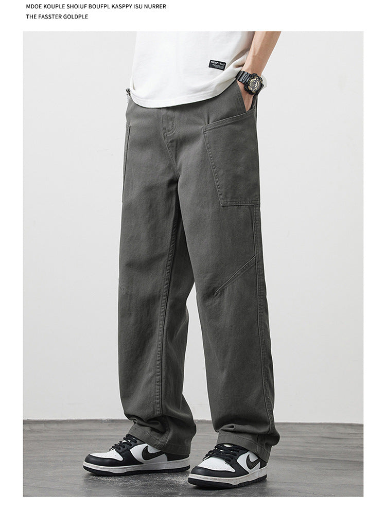 American Casual With Big Pockets Loose Cargo Pants