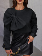 Loose Slimming Bow Long Sleeve Sweater