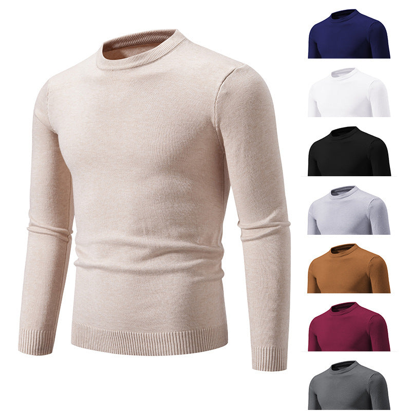 Autumn Thin Sweater Men's Round Neck Long Sleeve