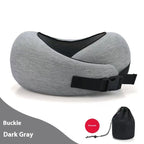 Soft Memory Foam Travel Neck Pillow U Shape Adjustable Support Comfortably Sleeping On Plane Car Office Noon Break