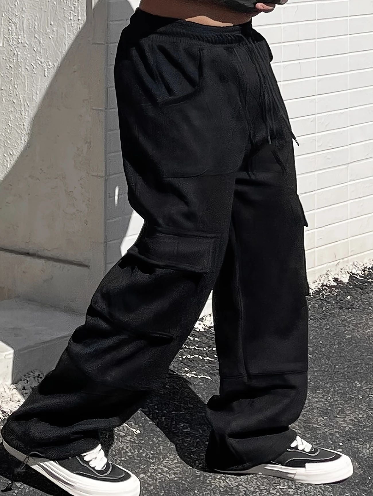 Loose Wide Leg American Gray Track Sweatpants Plus-sized Plus-sized