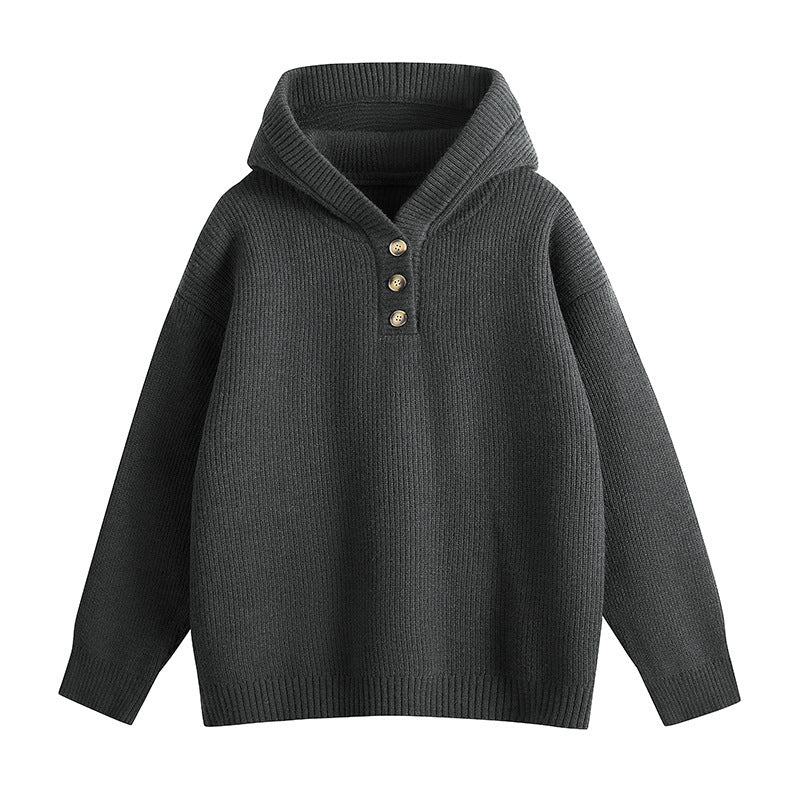New Hooded Knitwear Sweater Men's Loose And Lazy Style