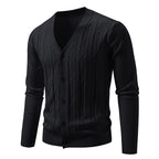 Men's Brocade Sweater Korean Style Trendy Casual Loose And Handsome V-neck Knitted Cardigan Coat