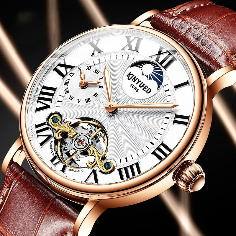 Tourbillon Automatic Mechanical Watch Luminous Hollow Men's
