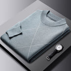 Trendy Rhombus Large Size Casual Knitted Sweater