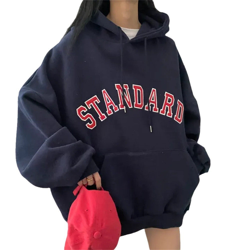 Letter Loose Fleece Printed Top