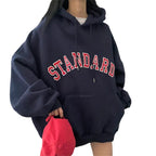 Letter Loose Fleece Printed Top