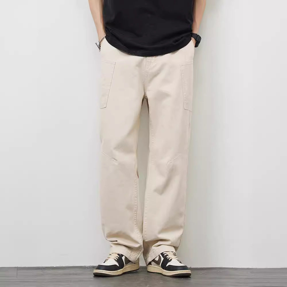 American Casual With Big Pockets Loose Cargo Pants