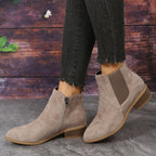 Pointed Suede Elastic Band, Thick Heel Casual Single Shoes For Women