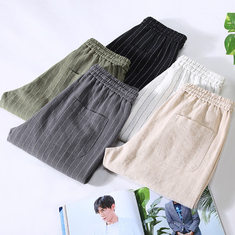 Men's Cotton And Linen Breathable Casual Versatile Loose Linen Harem Pants