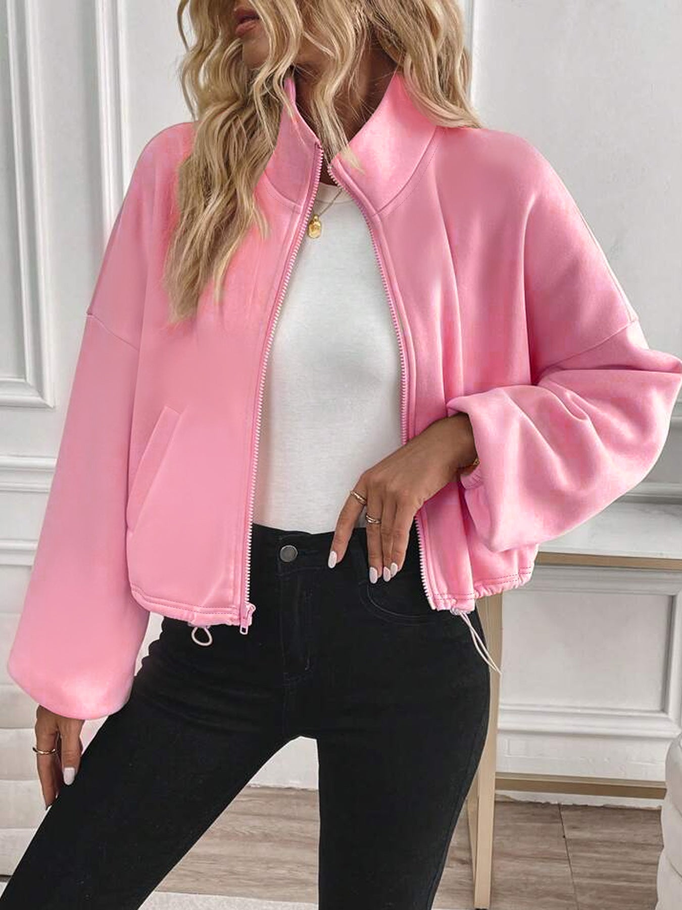 Plus Size Women's Jacket Simple Casual Sweatshirt