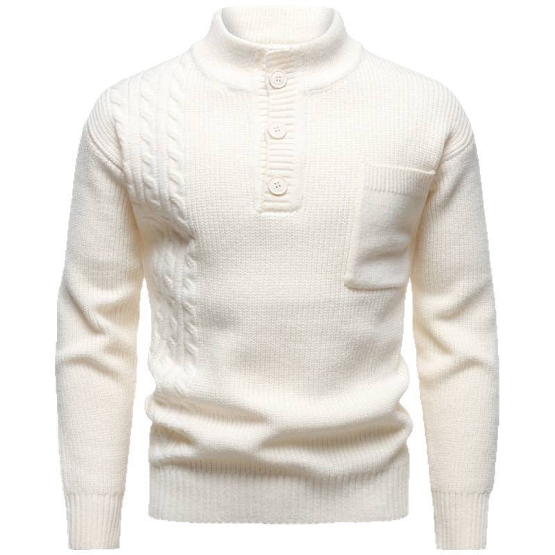 Men's Fashion British Henry Stand Collar Sweater