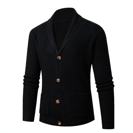 New Men's Sweater Casual Long Sleeved Thick Cardigan