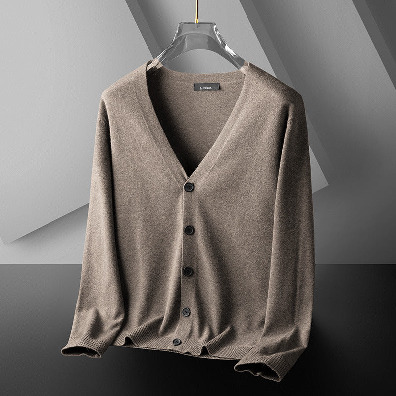 Thin Trendy Casual Outdoor Cotton Knitwear Black Sweater