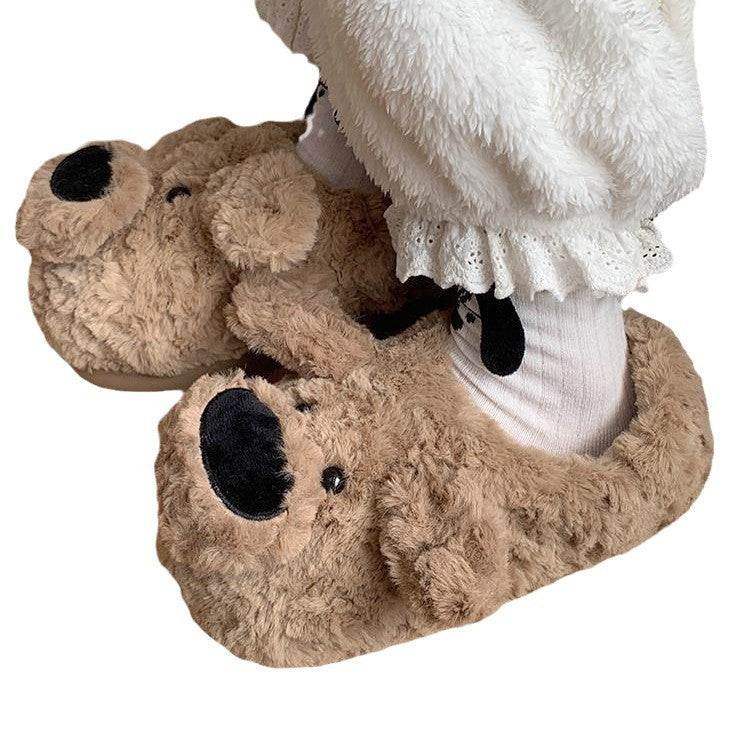 Cute Warm Nose Dog Shoes Room Non Slip Cotton Slippers