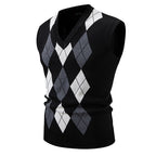 Men's Fashionable Plaid Pullover Leisure Sweater