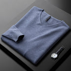 Warm V-neck Sweater Men's Slim Fit Thickened Light Business