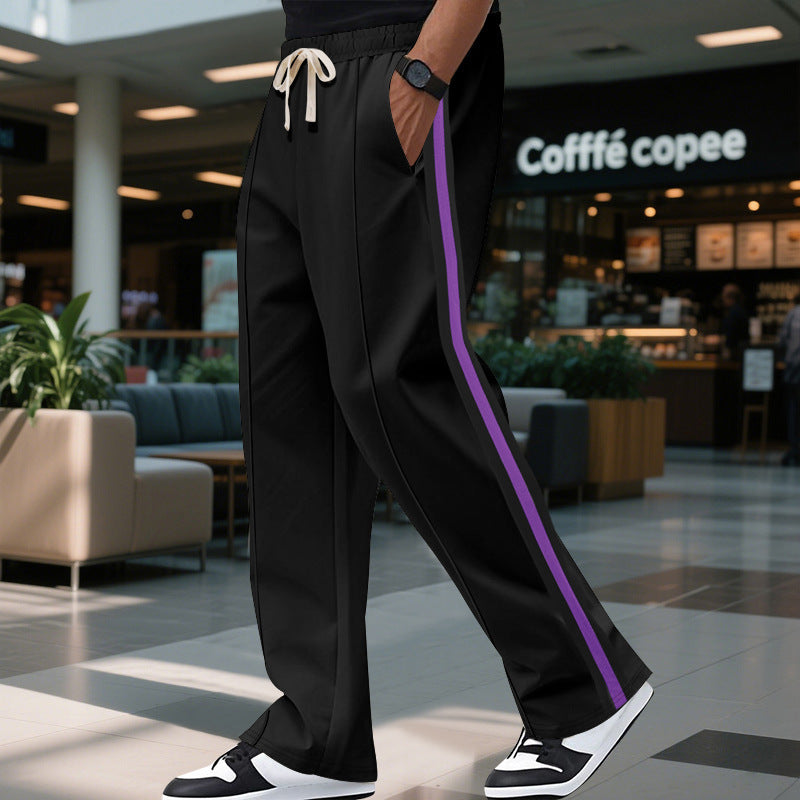 Contrast Color Side Stripe Sports Speaker Casual Sweatpants